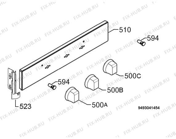 Взрыв-схема плиты (духовки) Zanussi ZOB780W - Схема узла Command panel 037